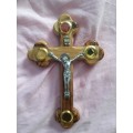 Orthodox Wall Cross Jesus Crucifix Pendant Hanging Olive Wood Holy Land 18x12sm